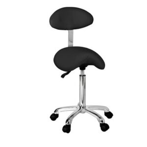 Tabouret selle de cheval avec dossier - ORGANIC+ - Noir