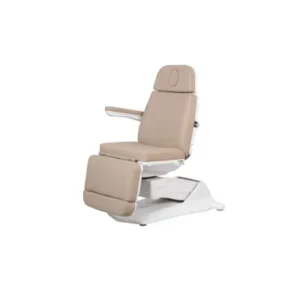 Table esthétique électrique Maxi Smart avec 4 moteurs, chauffage intégré et revêtement PU blanc, réglable pour institut de beauté ou spa