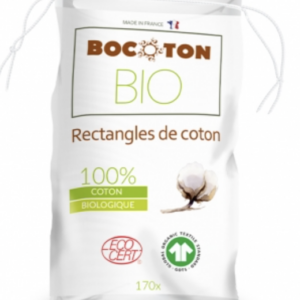 Maxi rectangles de coton bio x 170 – paquet de rectangles en coton biologique, format maxi pour démaquillage et soins du visage.