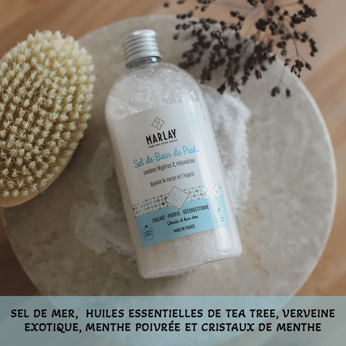 Sel de Bain de Pieds Marlay – soin relaxant et rafraîchissant pour pieds fatigués