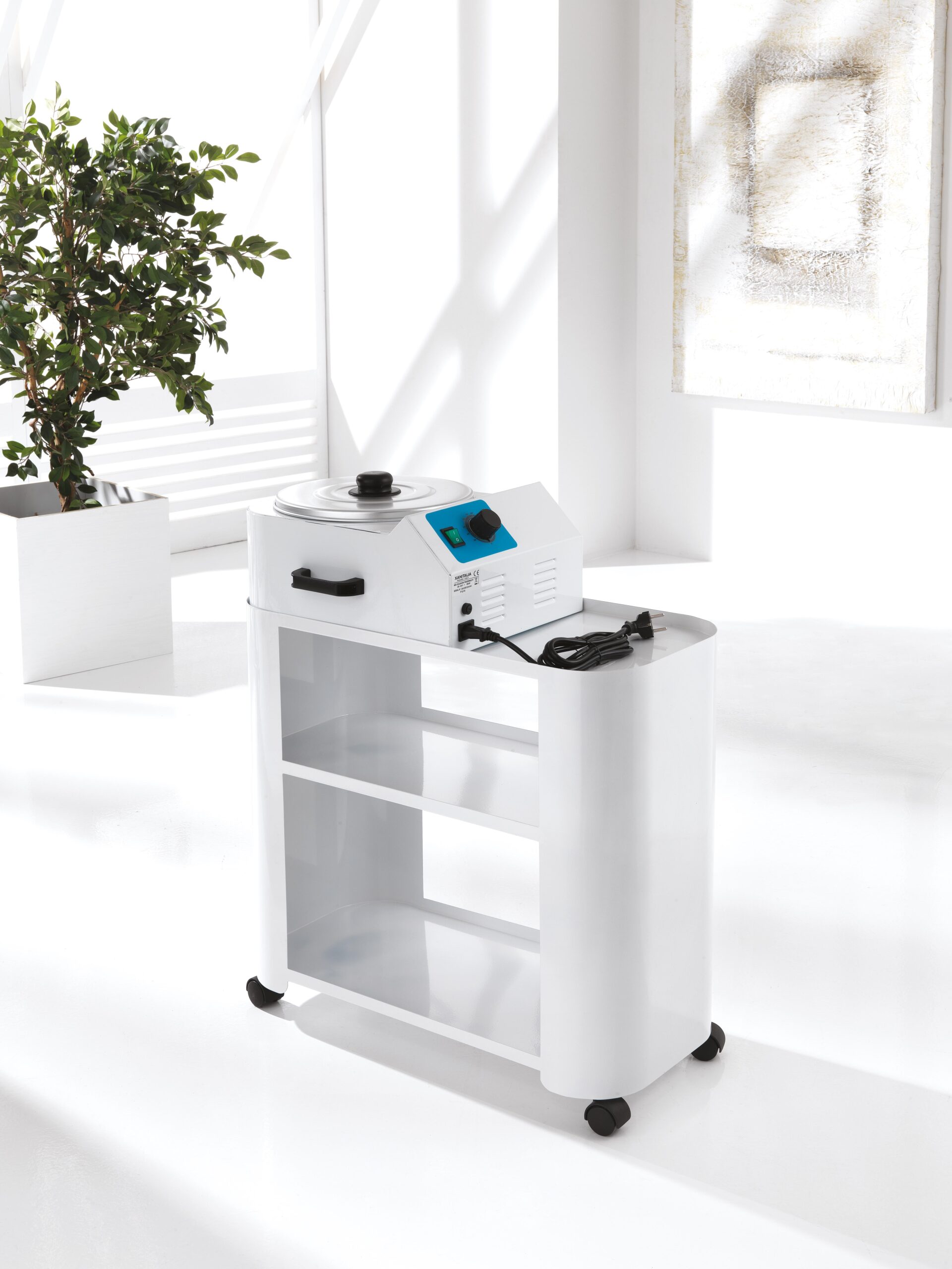 Chariot d’épilation professionnel à deux étagères pour institut de beauté