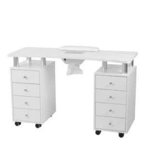 Table de manucure professionnelle Weelko DISTAL WKM001 avec aspirateur intégré.