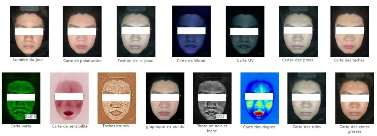Face Diag - Analyseur visage - modèles d'analyse - Scarlett Beauty - Braine l'Alleud - Belgique