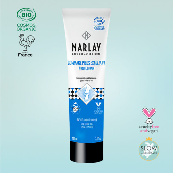 Gommage Pieds Exfoliant Marlay 100 ml certifié Bio – soin exfoliant professionnel pour les pieds