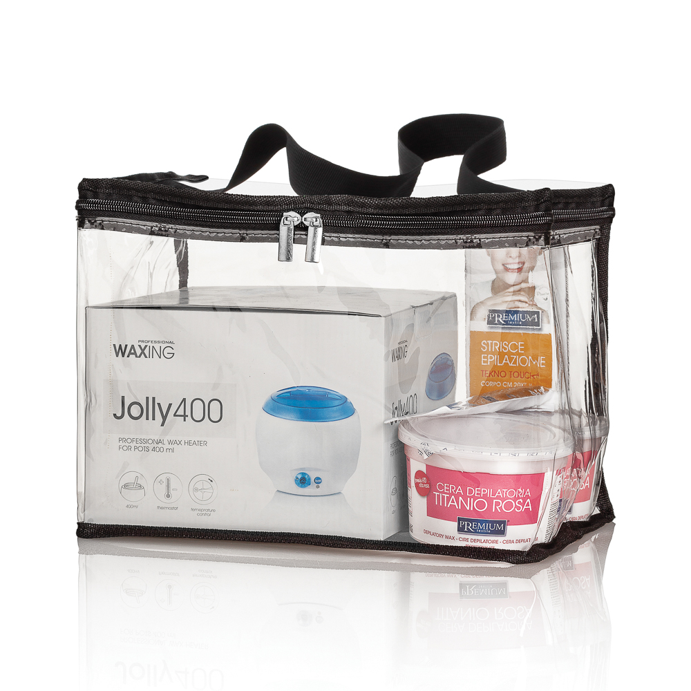 Kit épilation chauffe-cire Joly 1500.860 avec cire Titane rose et bandes