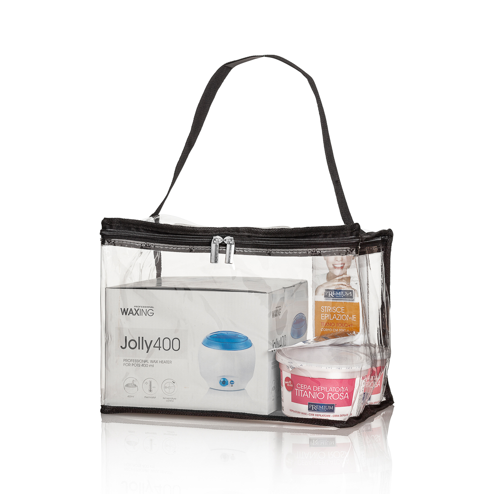 Kit épilation chauffe-cire Joly 1500.860 avec cire Titane rose et bandes