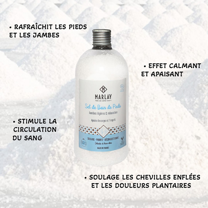 Sel de Bain de Pieds Marlay – soin relaxant et rafraîchissant pour pieds fatigués