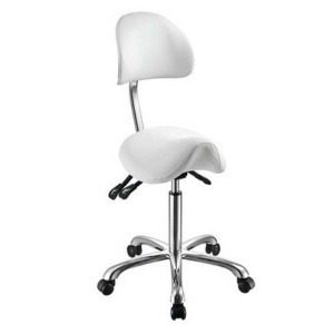 tabouret selle de cheval avec dossier - NOBLE - blanc - Scarlett Beauty